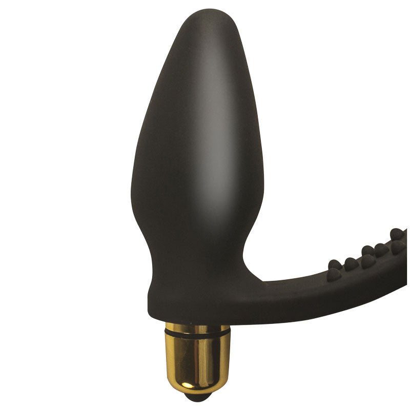 7 Speed RO-Zen Cock Ring And Anal Plug Black